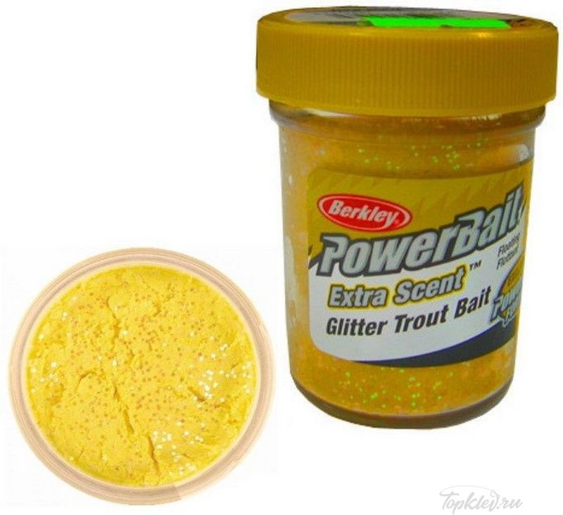 Паста форелевая Berkley PowerBait Select Glitter Trout Bait Yellow 50gr