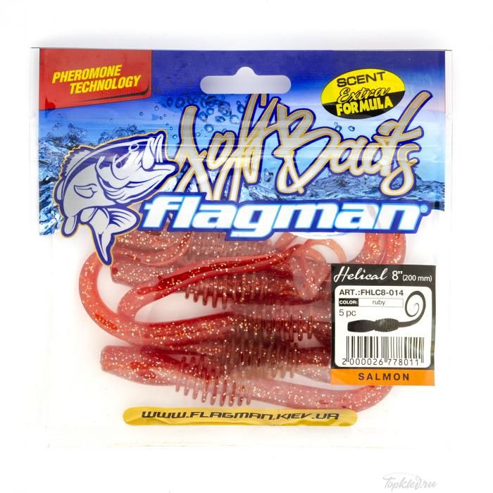 Мягкая приманка Flagman Helical 8" ruby 5pc salmon