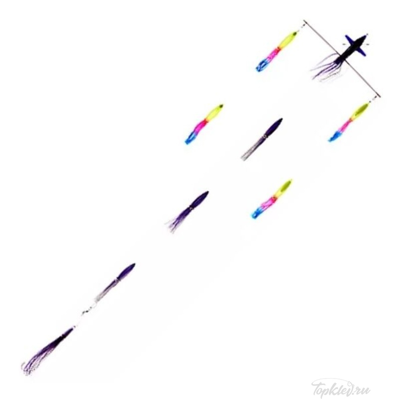 Оснастка Higashi 18 Right Direction Flock fish 9 Squid 580гр #Combo 2 (Purple/Rainbow)