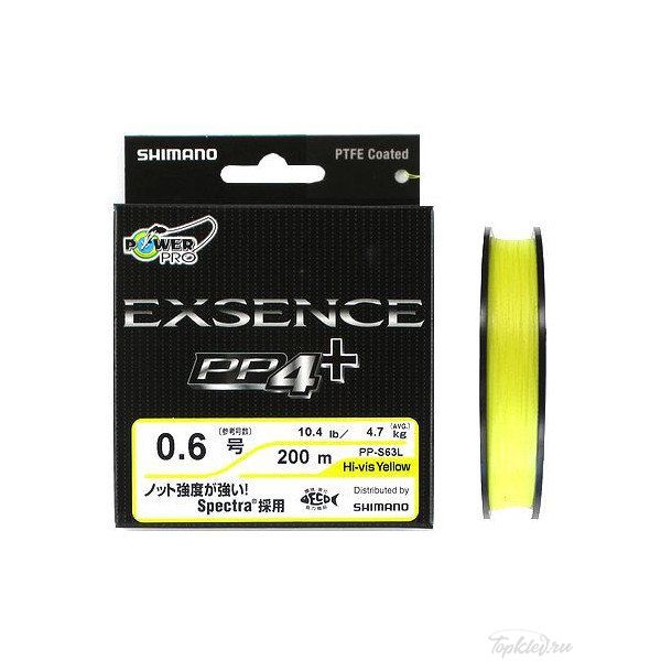 Шнур плетёный PE Shimano PP-S63L EXSENCE PP4+ 200m #0.6 4,7Kg