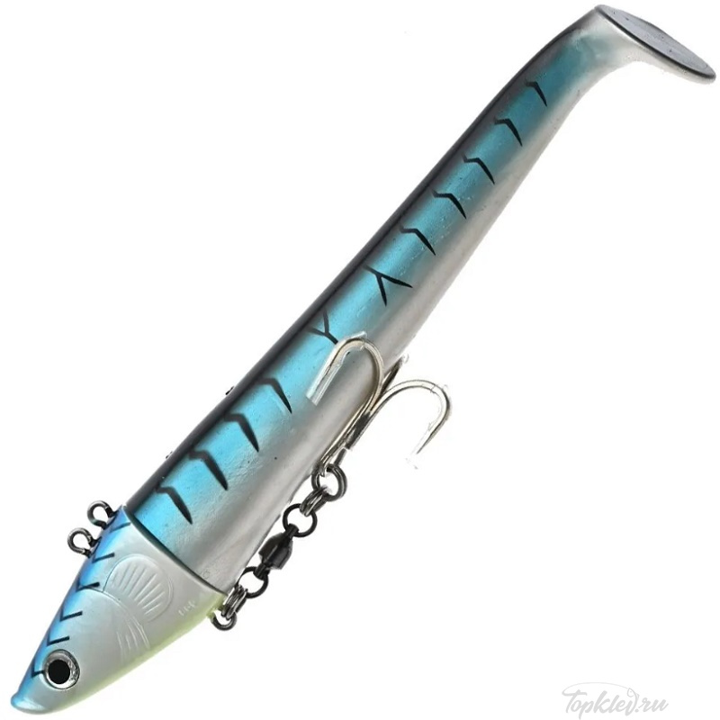 Приманка мягкая огруженная Pro Hunter Small Paddle Eel Shad Jig UV 28см 350гр #02 Mackerel