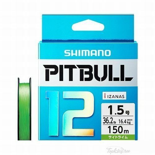 Шнур плетёный PE Shimano PL-M52R PITBULL PE12 150m GREEN #1.2 12,9kg.