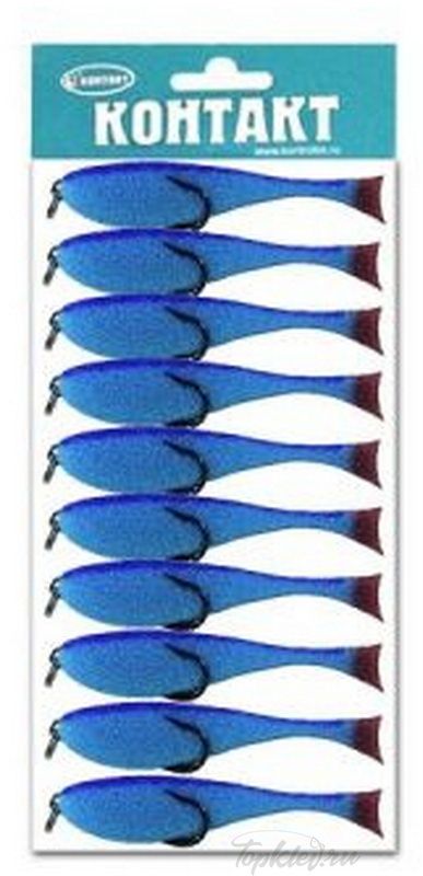 Рыбка поролоновая Контакт 6см на двойнике синяя (10шт)