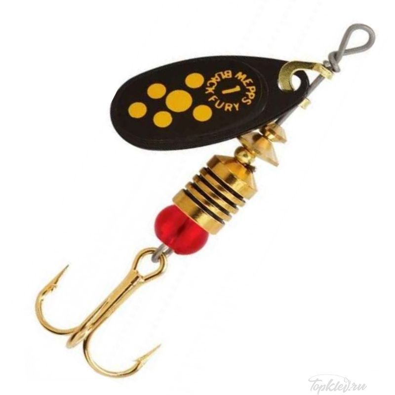 Блесна вращающаяся Mepps Black Fury 1, Black/Yellow ( уп.5шт.)