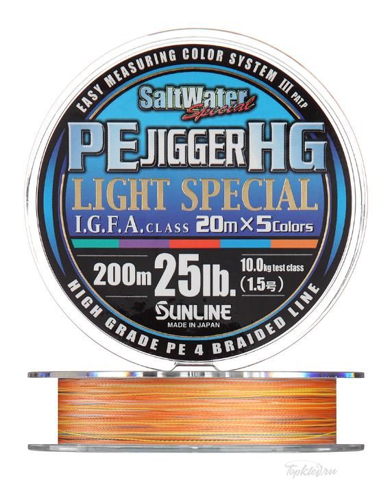 Шнур плетеный Sunline PE Jigger HG Light 200м #0.8 12lb