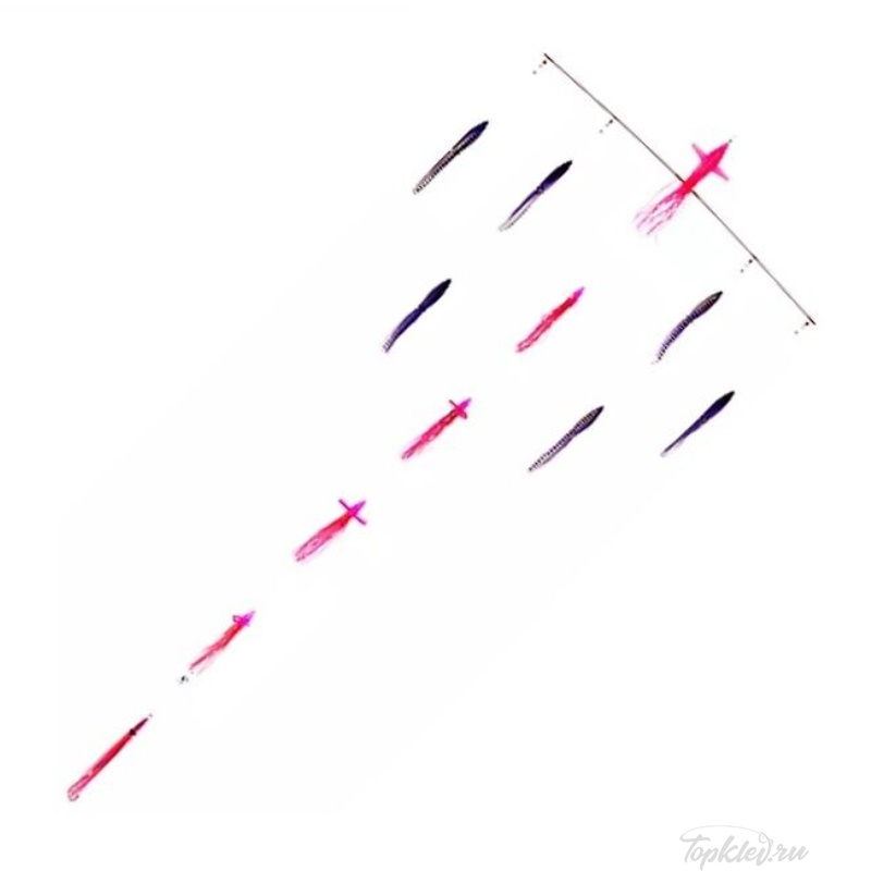Оснастка Higashi 36 Flock fish 9 Squid 660гр #Combo 1 (Pink Tiger/Purple)