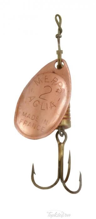 Блесна вращающаяся Mepps "Aglia CU" №2 (4,5г) на подложке 1 шт.