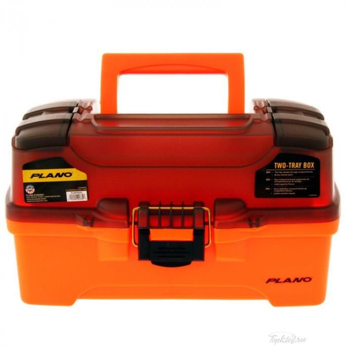 Ящик Plano 6221 с 2х уровневой системой хранения приманок и 2-мя боковыми отсеками на крышке, ярко-оранжевый