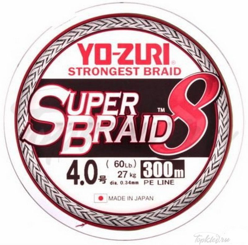 Шнур плетеный Yo-Zuri PE SUPERBRAID 8 300m #4.0 5COLOR 27.0Kg (0.34mm)