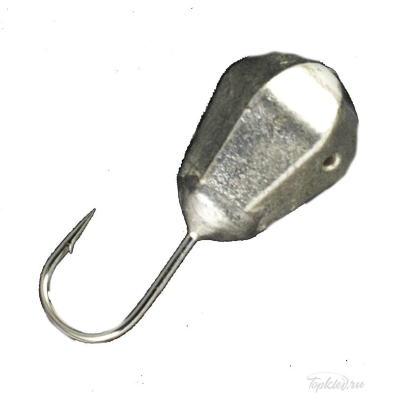 Мормышка вольфрамовая Dixxon DS Fishing Капля граненая с отверстием d6,0, серебро (5 шт)
