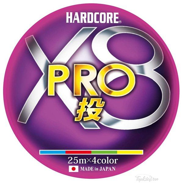 Шнур плетеный Duel PE HARDCORE X8 PRO 200m #0.8 4COLOR 7.0Kg (0.15mm)