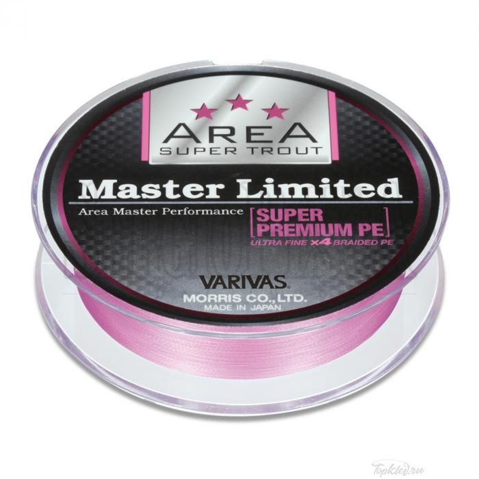 Шнур плетеный Varivas PE Super Trout Area Master Limited PE 75m Pink #0.3 3.2кг