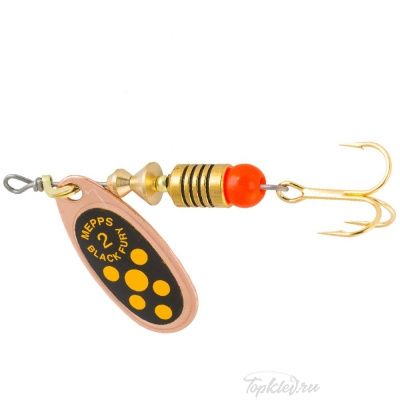 Блесна вращающаяся Mepps "Black Fury JAUNE CU" №2 (4,5г) на подложке 1 шт.