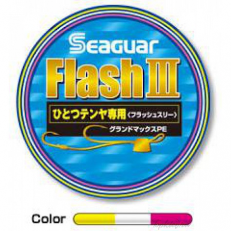 Шнур плетёный PE Kureha - Seaguar FLASH THREE 150м #0.6 multicolor 0,128mm 3,6кг