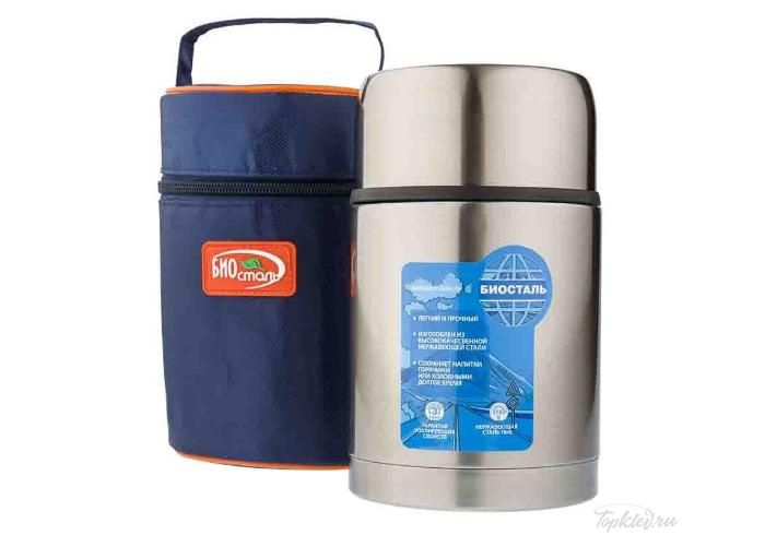 Термос Biostal "Авто" NRP-800 0,8л (широкое горло, суповой, с термочехлом)