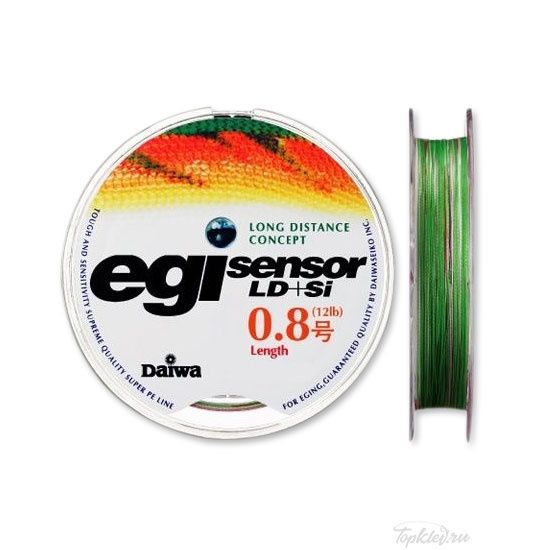 Шнур плетёный PE Daiwa - EGI LD+SI 180м #1 multicolor 6,6кг.