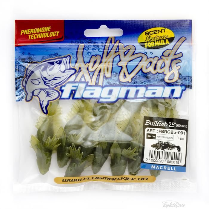 Мягкая приманка Flagman виброхвост Bullfish 2,5" watermelon 7pc macrell