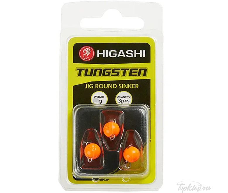 Грузила Higashi Jig Tungsten Sinker R Fluo orange 3гр (set-3pcs)