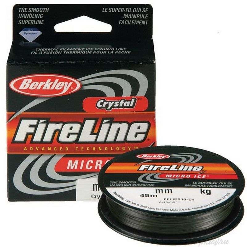 Шнур плетеный Berkley Fireline Micro Ice Smoke 45m 0.12mm 6.8kg