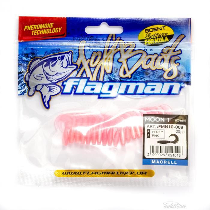 Мягкая приманка Flagman твистер Moon 1" pearly pink 20pc macrell