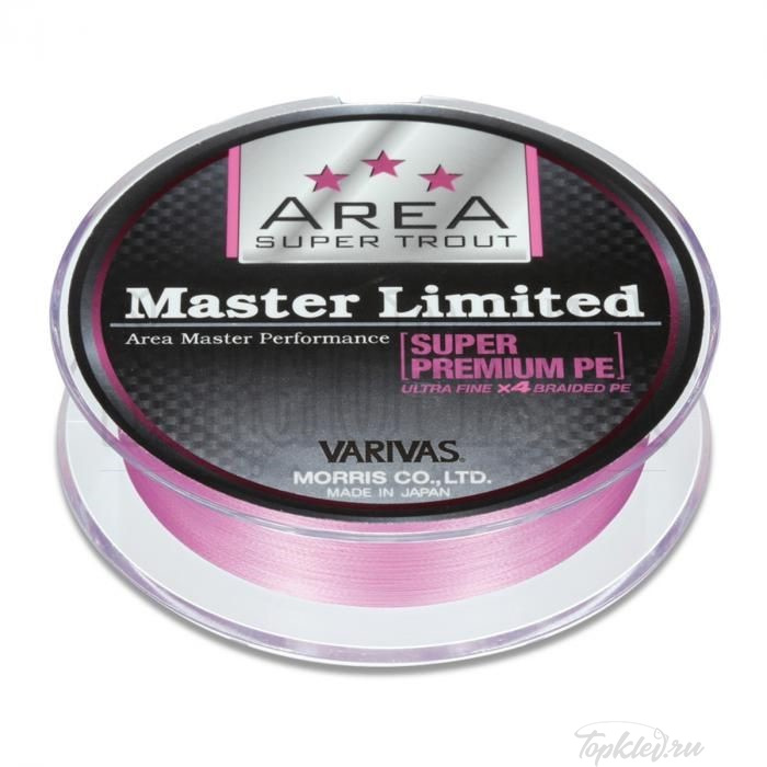 Шнур плетеный Varivas PE Super Trout Area Master Limited PE 75m Pink #0.175