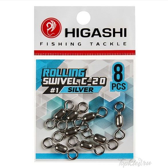 Вертлюг Higashi Rolling swivel C-20 #1 silver Вертлюг Higashi Rolling swivel C-20 #1 silver