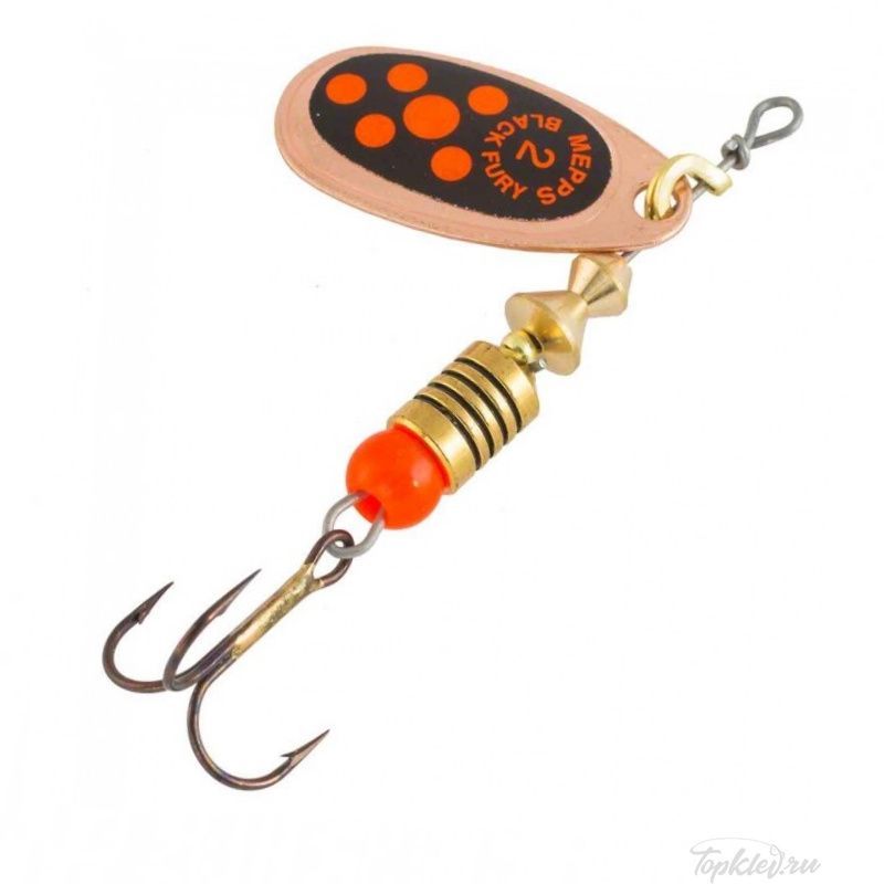 Блесна вращающаяся Mepps Black Fury 2, Copper/Orange ( уп.5шт.)
