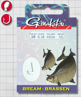 Крючок с поводком Gamakatsu BKS-1310N Bream 45см №14 d поводка 0,12 (10шт.)