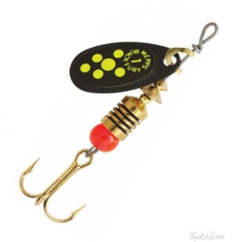 Блесна вращающаяся Mepps Black Fury 1, Black/Chartreuse ( уп.5шт.)