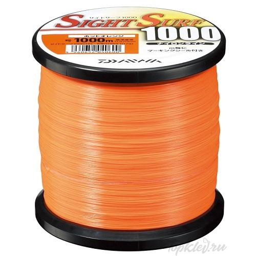 Леска Daiwa Sight Surf II Nylon Line #4 (1000м, 24кг, 0.33мм) #Hot Orange