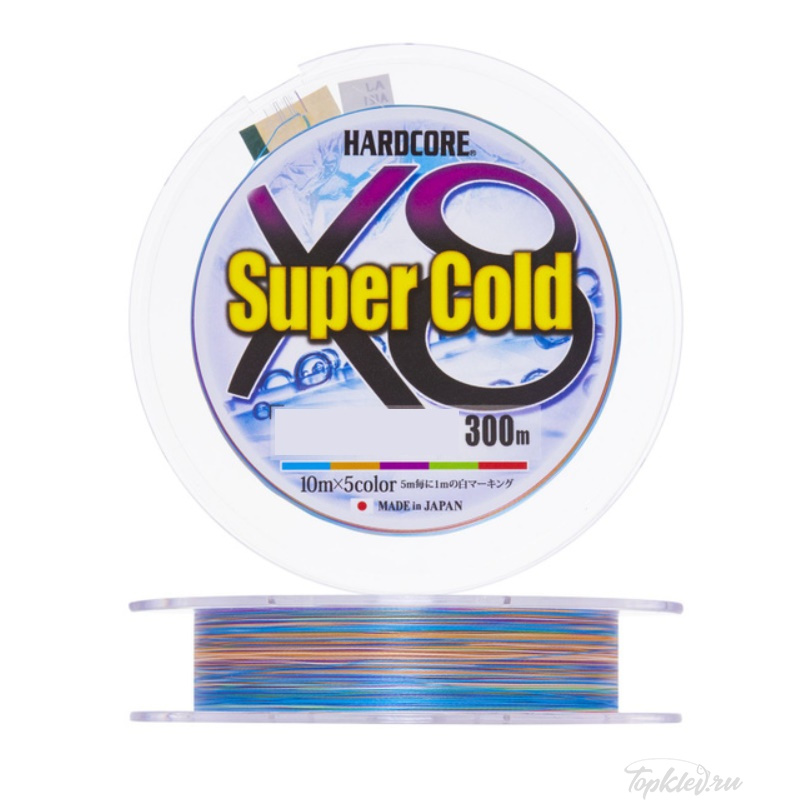 Плетеный шнур Duel PE Hardcore Super Cold X8 #3 (300м, 0.3мм, 23кг) #5Color