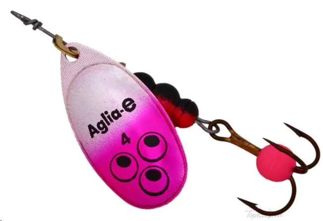 Блесна вращающаяся Mepps "Aglia E" №4 Pink Bright на подложке 1 шт.
