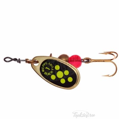 Блесна вращающаяся Mepps "Black Fury CHART OR" №1 (3,5г) на подложке 1 шт.