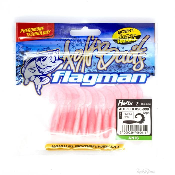 Мягкая приманка Flagman твистер Helix 2" pearly pink 12pc anis