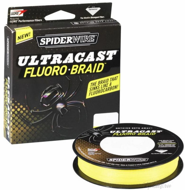 Шнур плетеный Spiderwire Ultracast Fluorobraid Yellow 270m 0,10mm 6,119kg