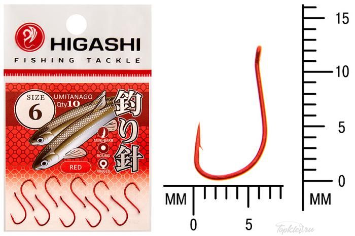 Крючок Higashi Umitanago ringed #6 Red