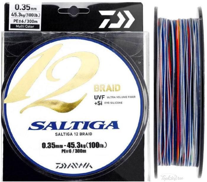 Шнур плетеный PE DAIWA - SALTIGA 12BRAID 400m #6.0 цветная 45,3 кг.