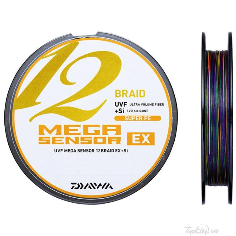 Шнур плетеный Daiwa UVF Mega Sensor 12EX +Si #1.2 (150м, 12.2кг, 0.185мм) #5Color
