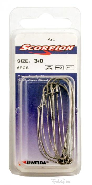 Крючок-незацепляйка Siweida "SCORPION" WEEDLESS №3/0 BLN W/R (5шт.) Крючок-незацепляйка Siweida "SCORPION" WEEDLESS №3/0 BLN W/R (5шт.)