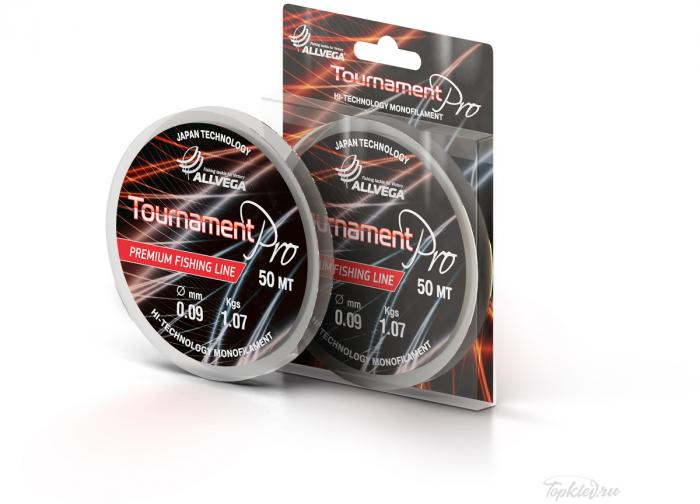 Леска Allvega Tournament pro 0.09мм (50м) (1,07кг) (прозрачная)