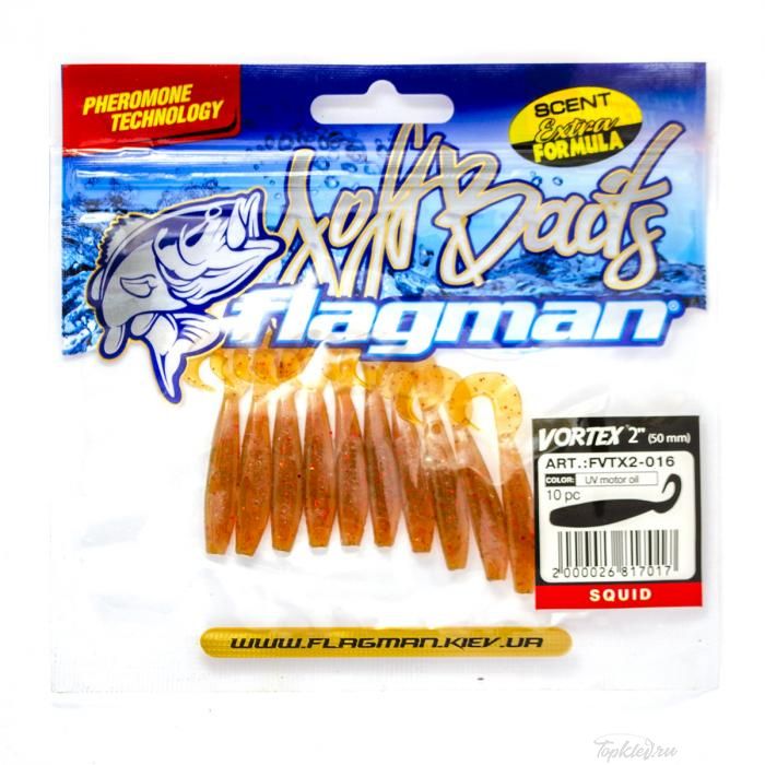 Мягкая приманка Flagman Vortex 2" UV motor oil 10pc squid