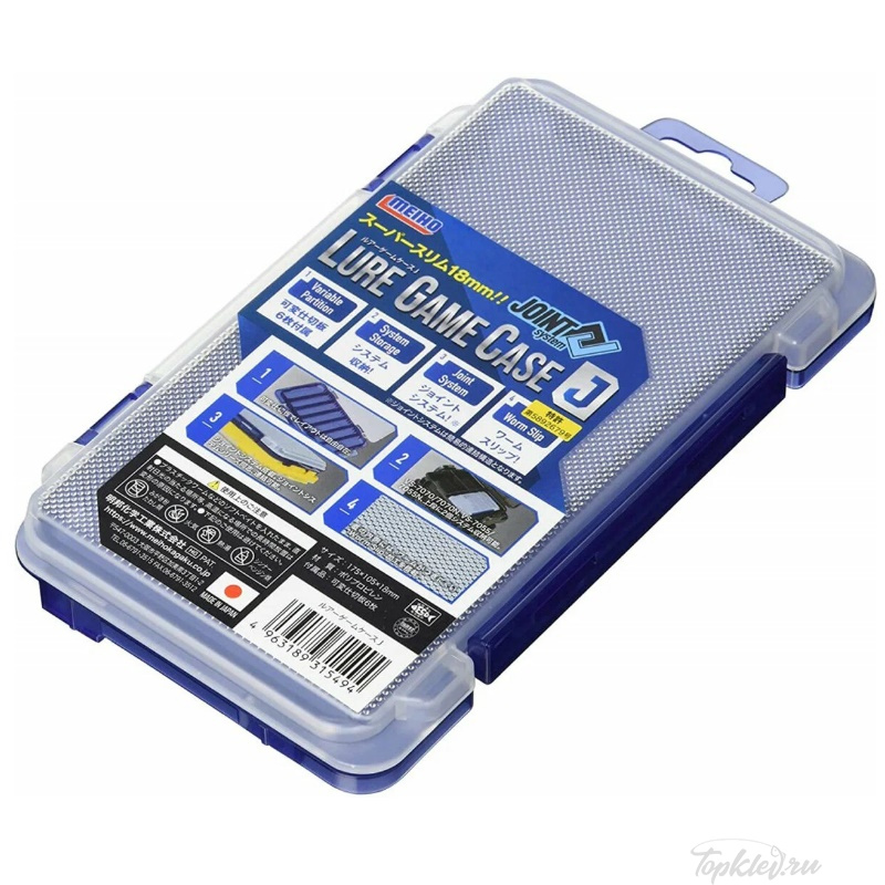 Коробка Meiho Lure Game Case J (175х105х18мм) #Clear/Blue