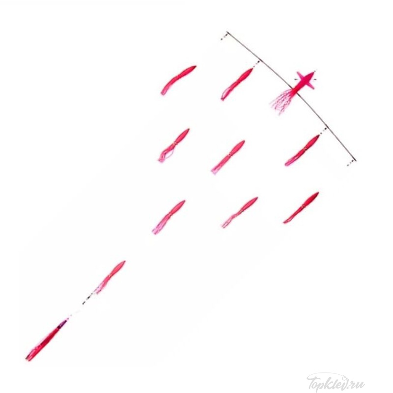 Оснастка Higashi 36 Left Direction Flock fish 9 Squid 640гр #Pink Tiger
