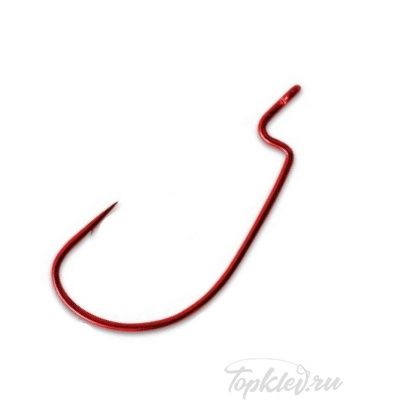 Офсетные крючки Vanfook Worm-55R #4/0 red Офсетные крючки Vanfook Worm-55R #4/0 red