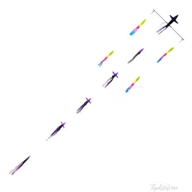 Оснастка Higashi 18 Flock fish 9 Squid 605гр #Combo 2 (Purple/Rainbow)