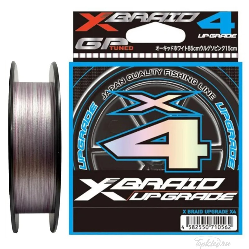 Шнур плетеный YGK X-Braid Upgrade X4 #2.5 (200 м, 0.265 мм, 15.8 кг) #Белый/розовый