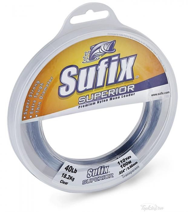 Леска Sufix Superior Leader прозрачная 100м 1.0мм 60кг