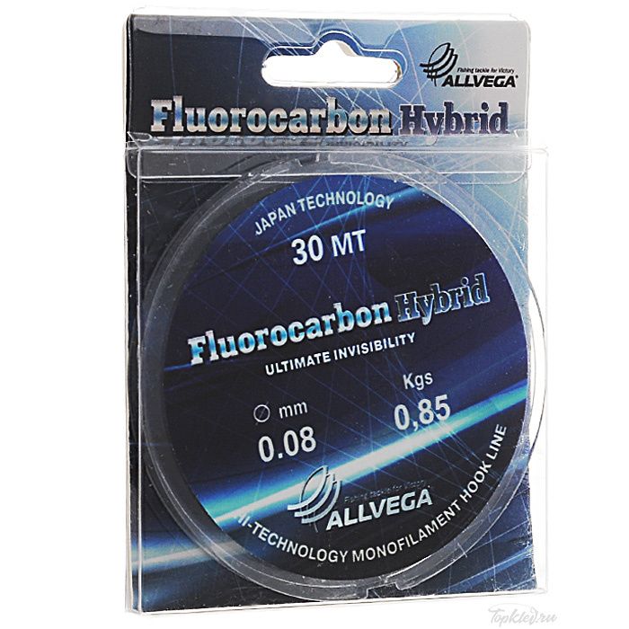 Флюорокарбон Allvega "FLUOROCARBON Hybrid" 0.08мм (30м) (0,85кг)