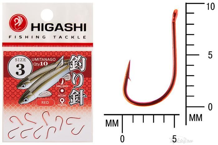 Крючок Higashi Umitanago ringed #3 Red