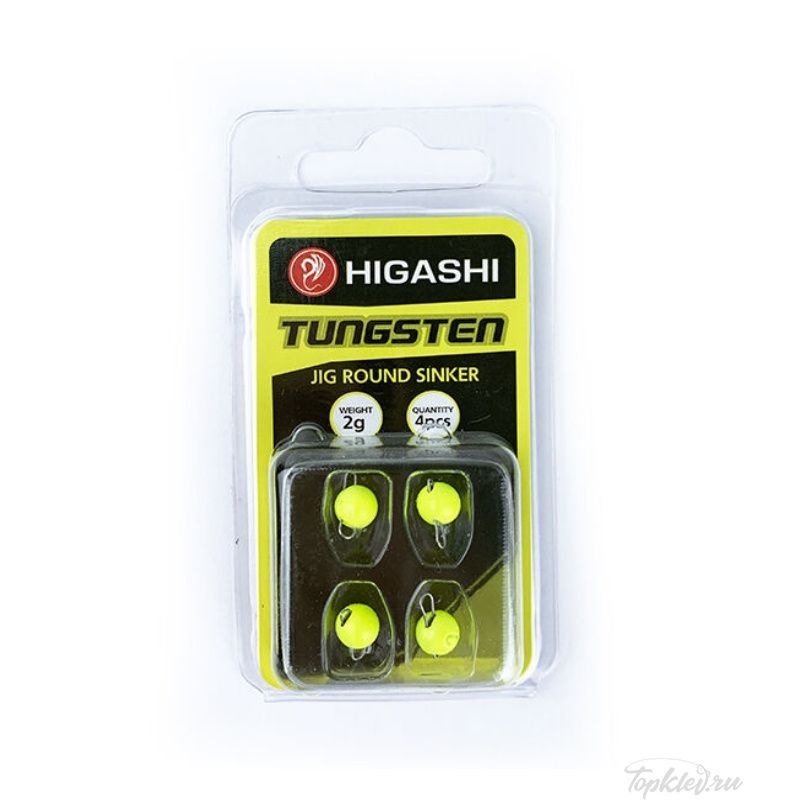 Грузила Higashi Jig Tungsten sinker R Fluo Yellow #2гр (set-4pcs) Грузила Higashi Jig Tungsten sinker R Fluo Yellow #2гр (set-4pcs)
